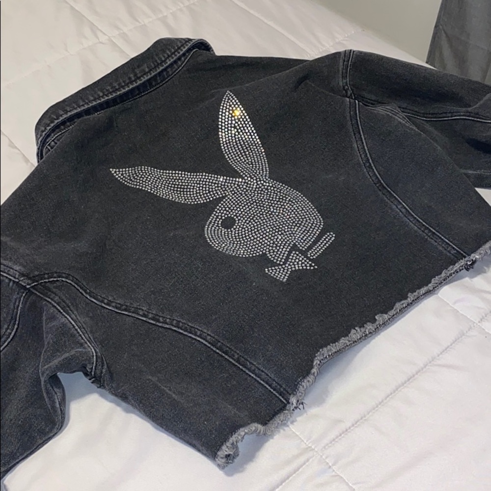 playboy x pacsun rhinestone denim jacket